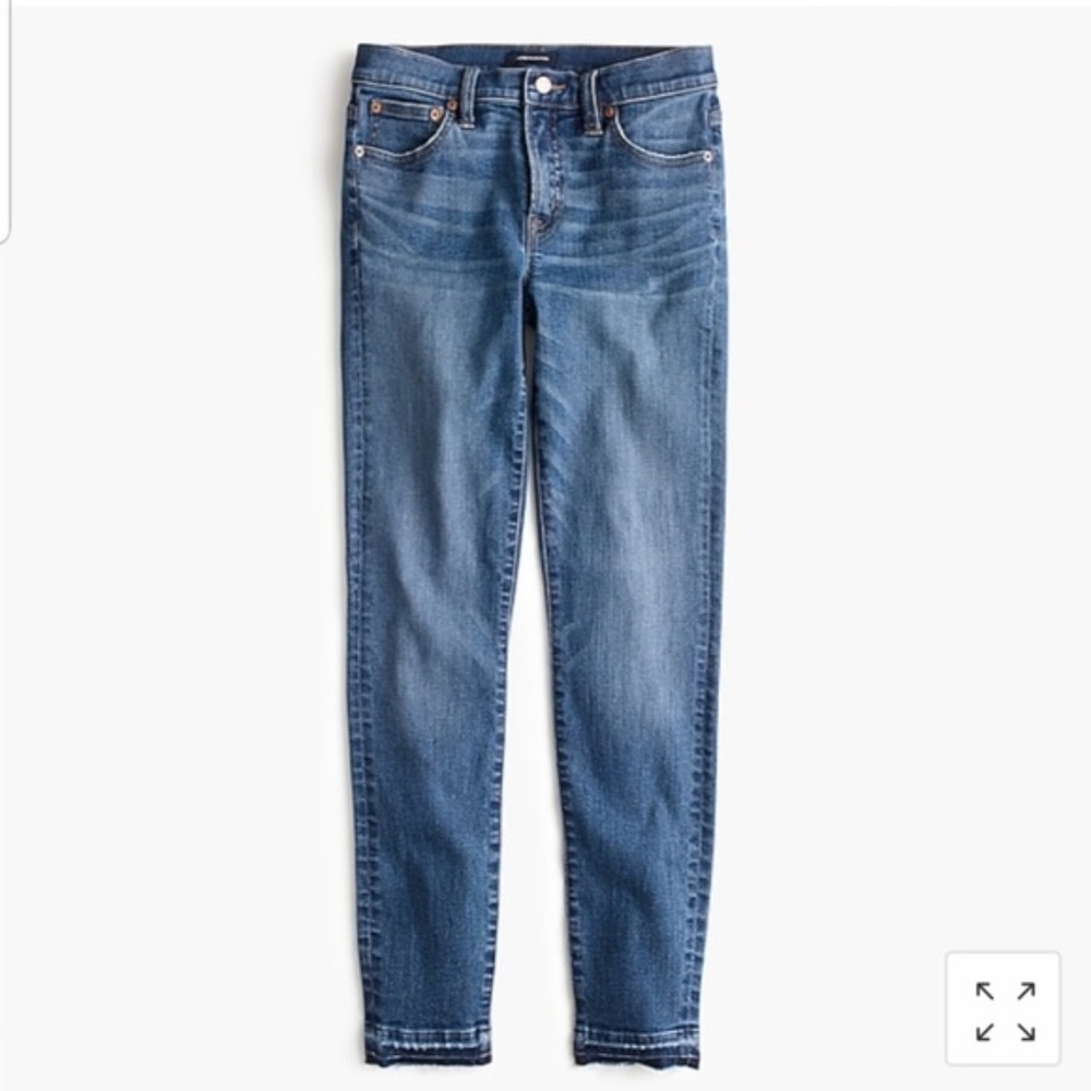 J Crew 8" Toothpick Jeans Released Hem Raw Hem Skinny Jeans Size 27